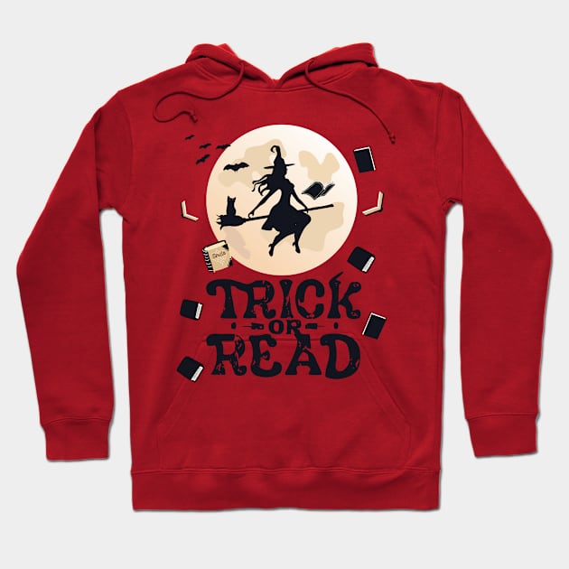 Halloween Trick or Read Librarian Teacher Book Lover Cute Hoodie by AimArtStudio